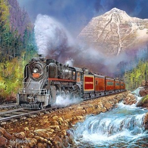 Поезд, горы, природа