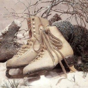 зима, обувь, коньки