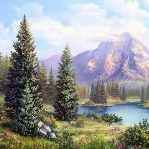 природа, горы, озеро, дерево