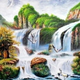 природа, водопад, горы